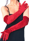 Long Velvet Gloves Red