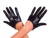 Short Wet Look Gloves Black