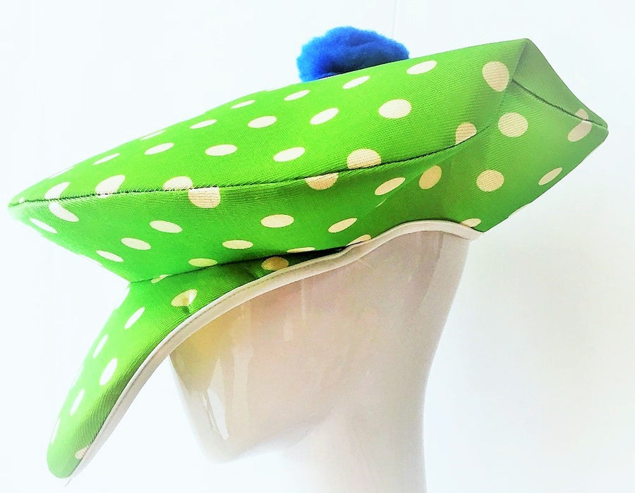 Dotted Satin Clown Hat Green