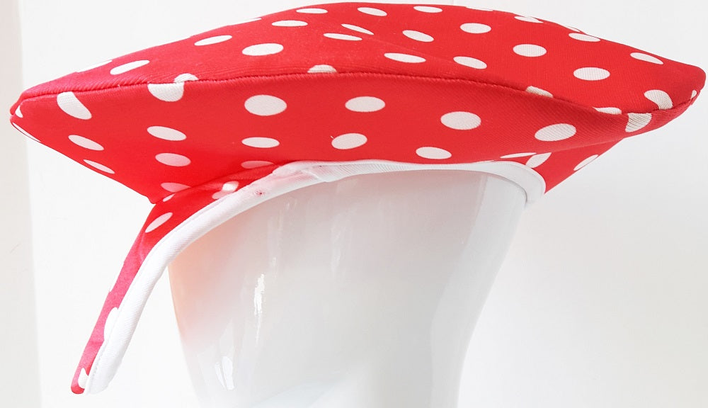 Dotted Satin Clown Hat Red