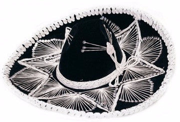Velour Mexican Sombrero Black