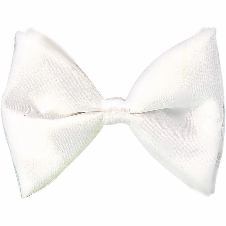 White Satin Bow Tie Clip-On