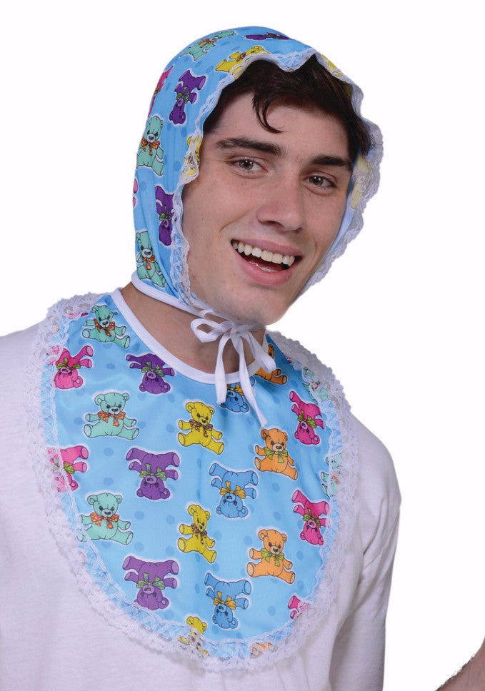 Baby Bib and Bonnet Kit Blue