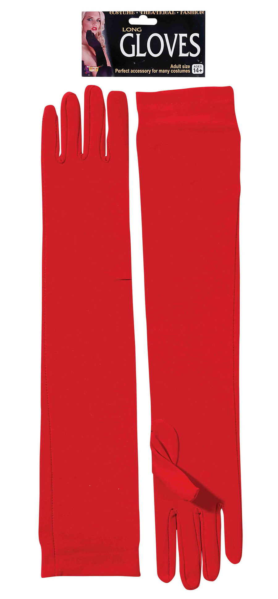 Long Nylon Gloves Red