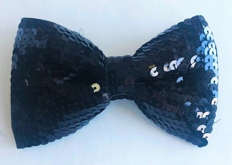 Sequin Bow Tie Black