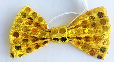 Sequin Bow Tie Gold