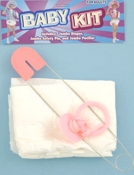 Baby Kit Diaper, Pin & Pacifier Pink
