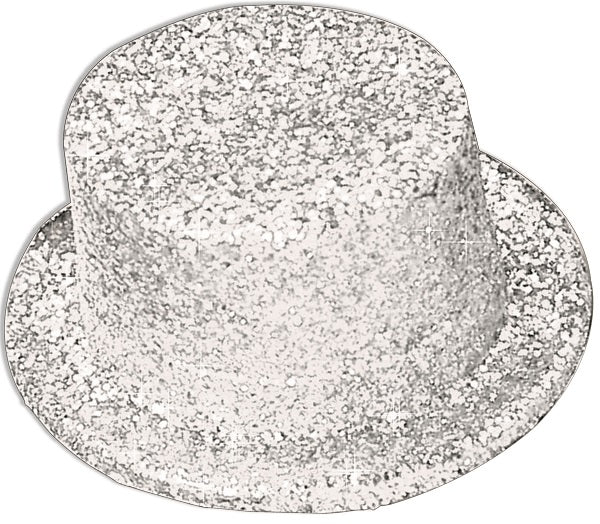 Glitter Top Hat White