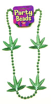 Mardi Gras Green Leaf Necklace 48"