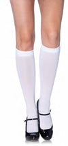 Nylon Opaque Knee Highs White