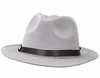 Flocked Gangster Hat Grey