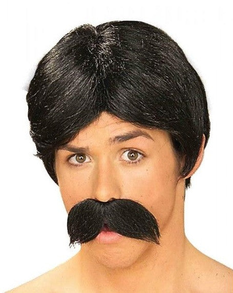 Burt Wig and Moustache Black