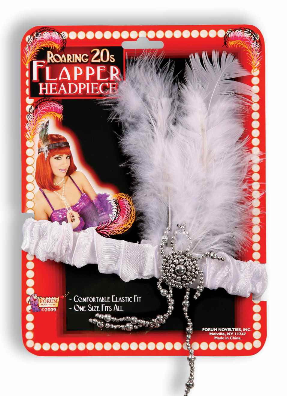 Charleston Flapper Headpiece White