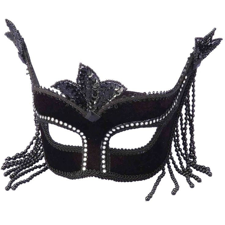 Half Mask Black with Stones