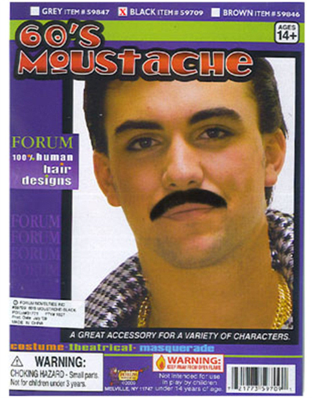 60's Moustache Black