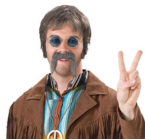 Fu Manchu Moustache Grey