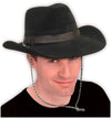Black Flocked Cowboy Hat