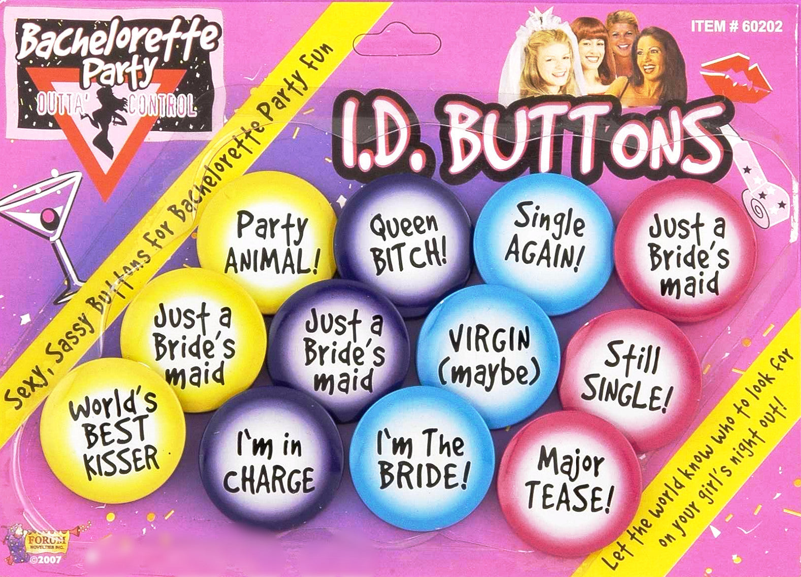 Bachelorette ID Buttons Set