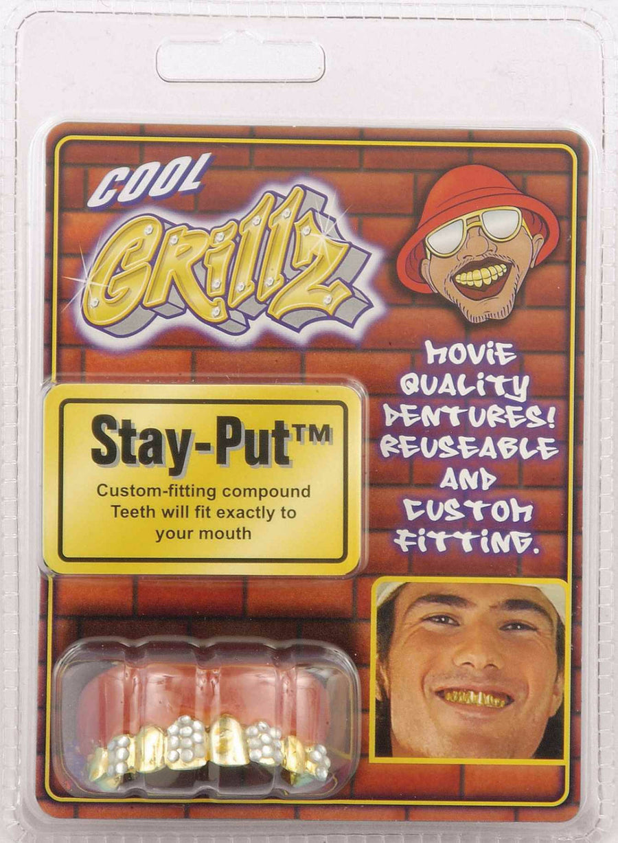 Grillz Teeth Gold with Rhinestones