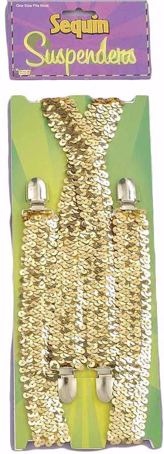 Gold Sequin Suspenders
