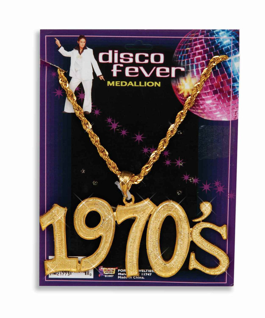Disco Fever 1970's Necklace Gold