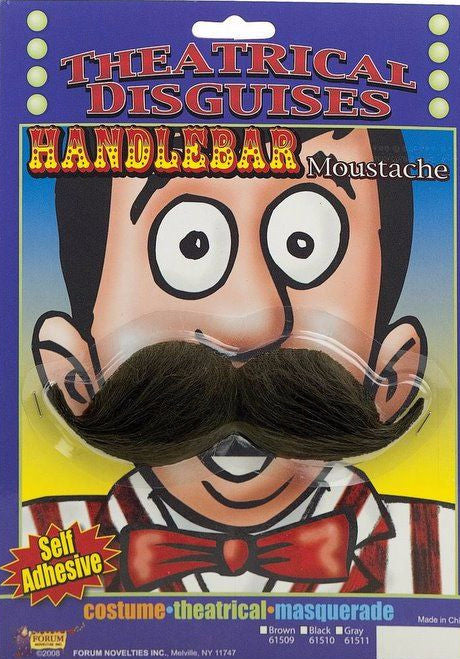 Handlebar Moustache Black