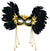 Venetian Mask with Feather Black