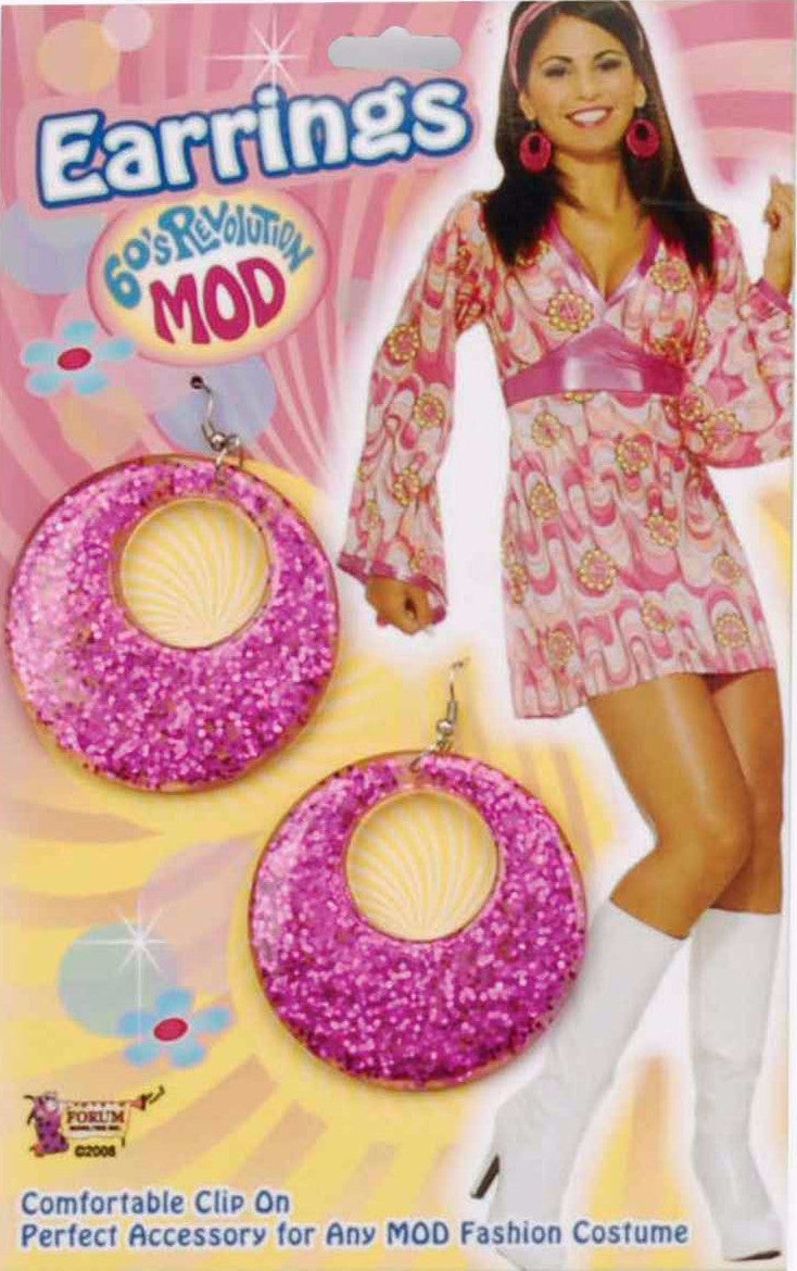 Glitter Mod Earrings Magenta