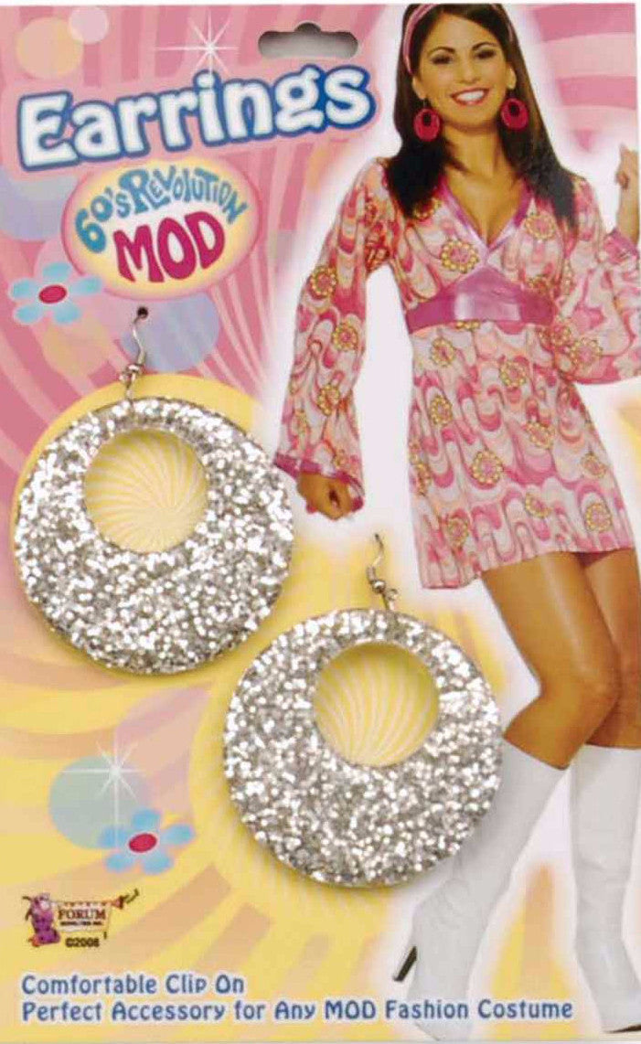 Glitter Mod Earrings Silver