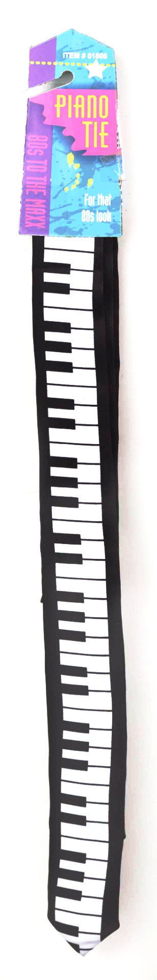 80's Piano Tie Black/White