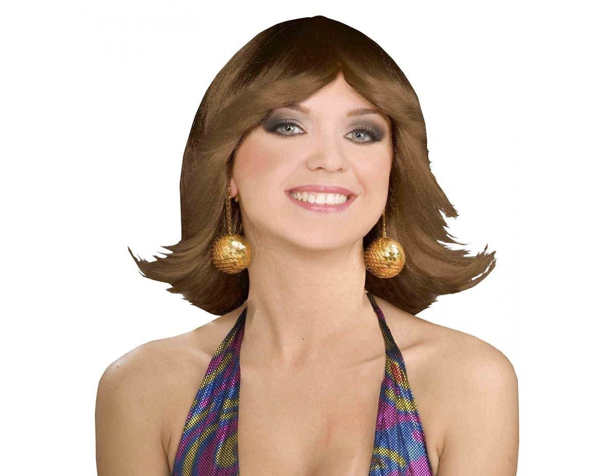 70's Disco Flip Wig Brown