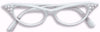 50's Rhinestone Glasses White