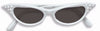 50's Tinted Rhinestone Glasses White