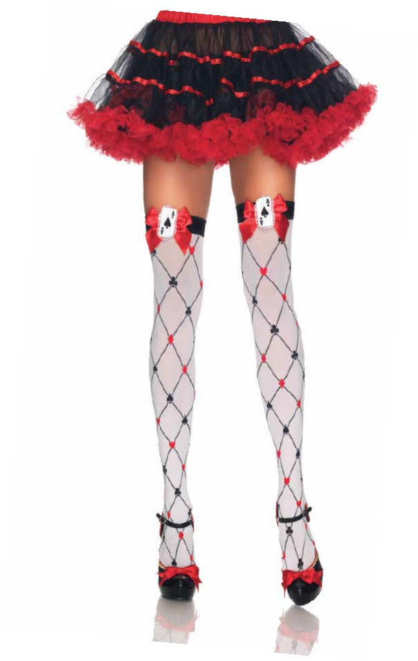 Thigh Highs Black/White/Red