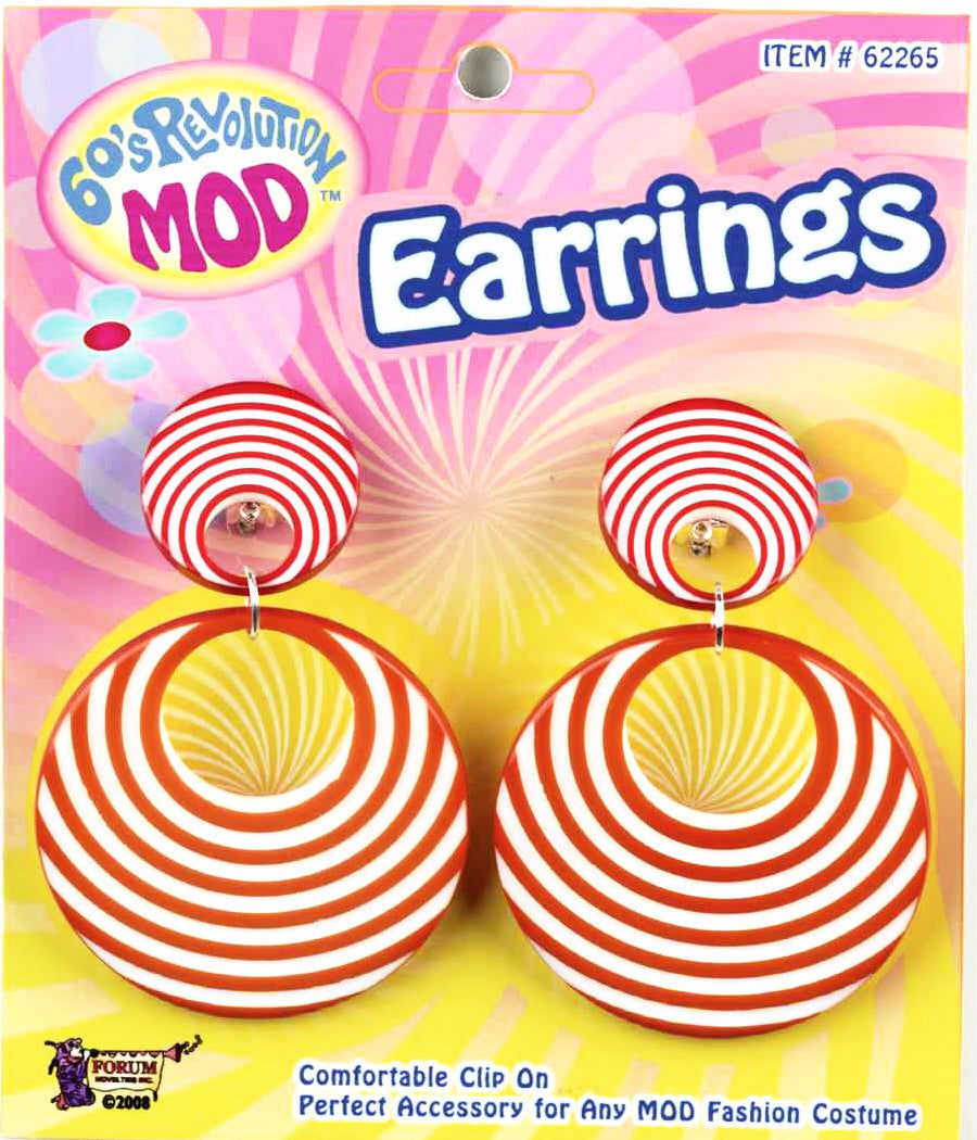 Orange Swirl Mod Earrings