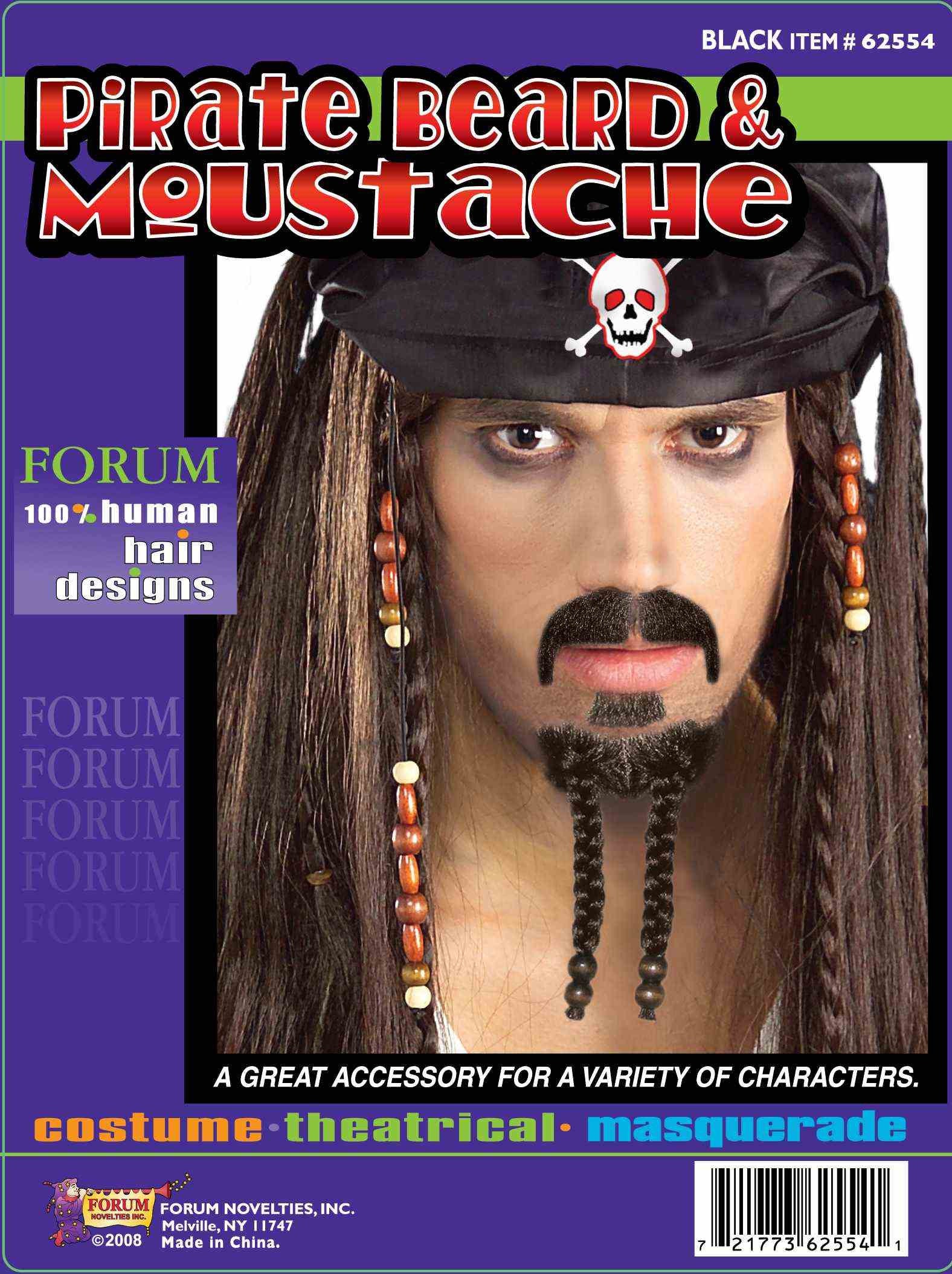 Pirate Beard and Moustache Black