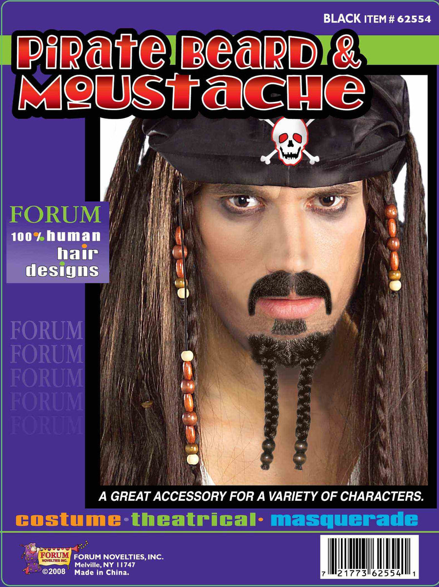 Pirate Beard and Moustache Black