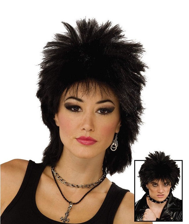 80's Rock Idol Wig Black