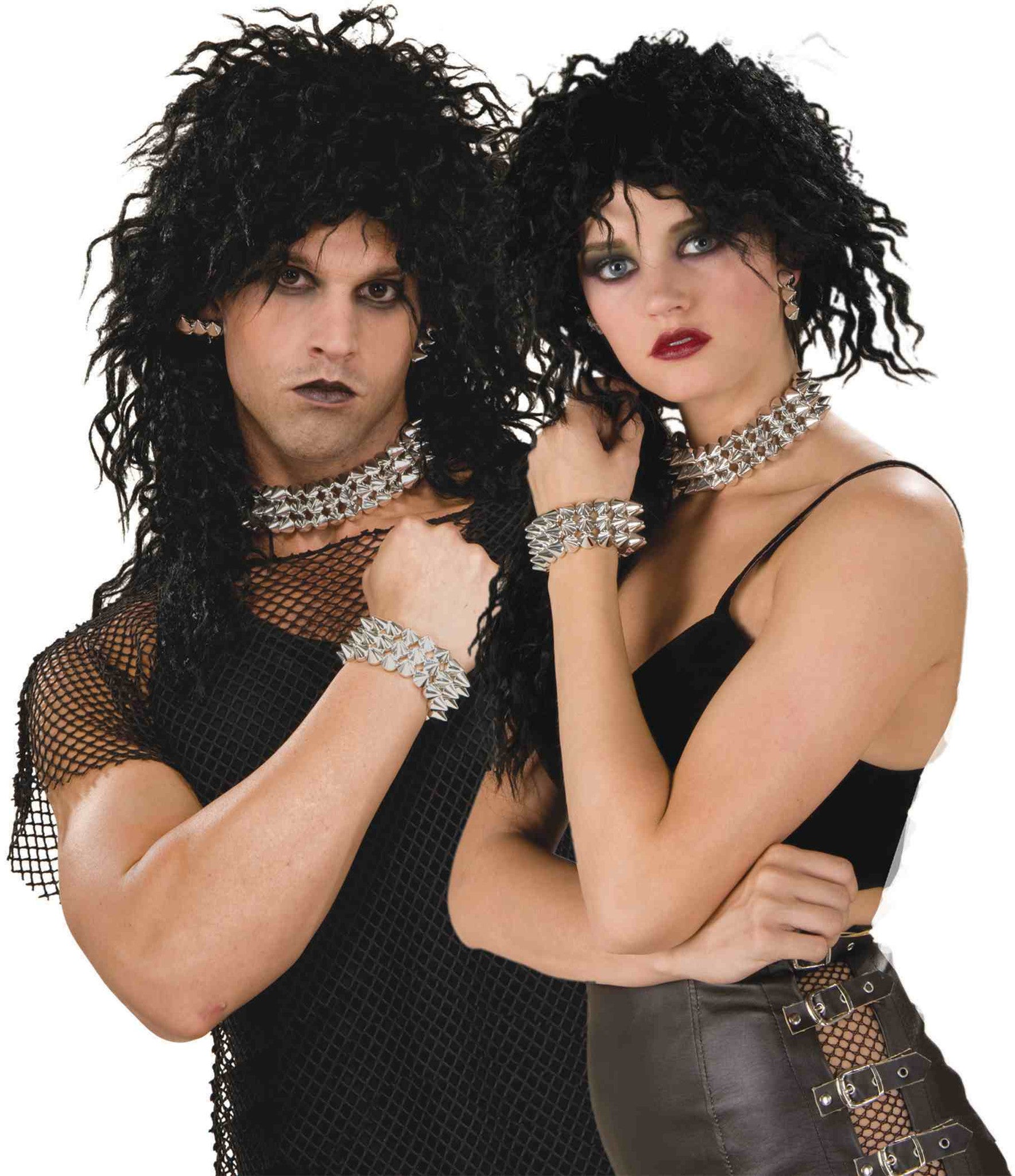 Spike Bracelet, Choker and Earrings Silver