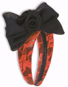 Neon Orange Lace Headband with Bow