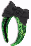 Neon Green Lace Headband with Bow