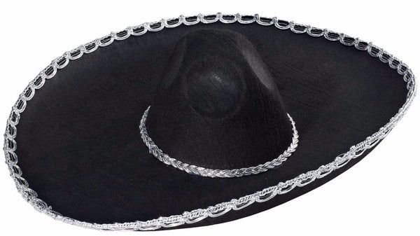 Black Sombrero with Oversized Brim - Mystique Costumes