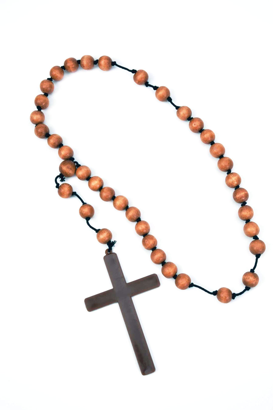 Monk Cross with Wooden Beads
