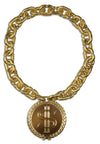 Hip Hop Jumbo Necklace with Medallion Gold