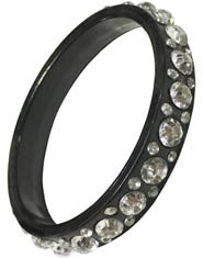 Black Stone Bangle Bracelet