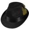 Black Felt Hat with Feather