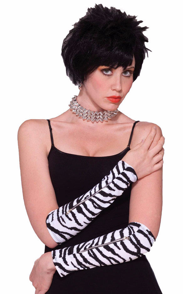 80's Zipper Glovelets Zebra