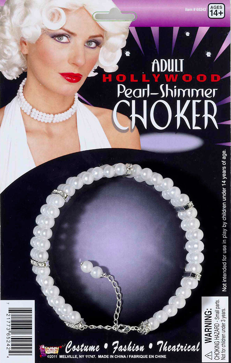 Pearl Choker with Rhinestone