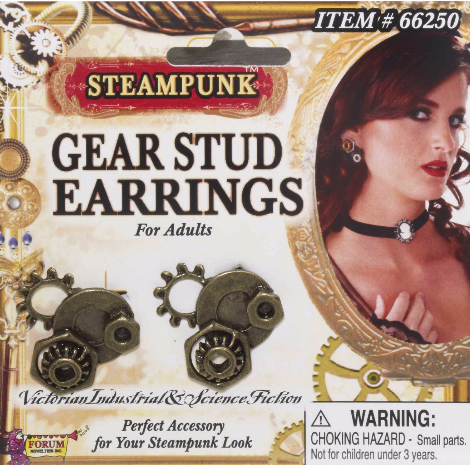 Steampunk Gear Stud Earrings