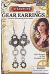 Steampunk Gear Silver Earrings
